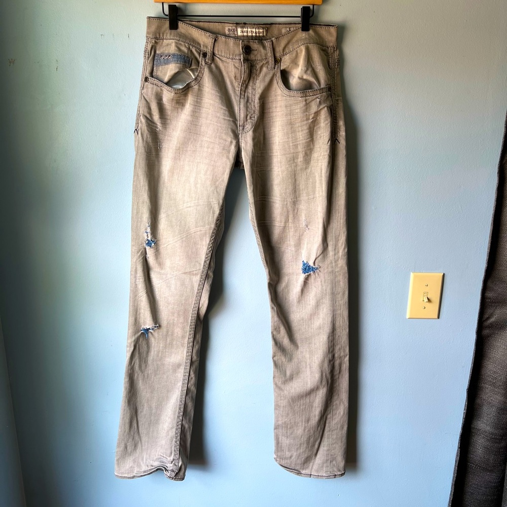 NWOT Grey BKE Jake Straight Mens Jeans 32L